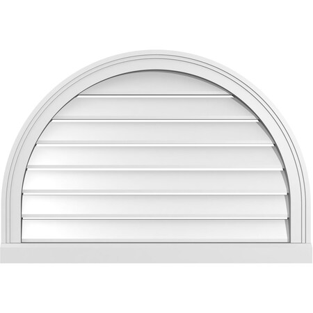 Ekena Millwork Round Top Surface Mount PVC Gable Vent: Functional, w/ 2"W x 2"P Brickmould Sill Frame, 32"W x 22"H GVPRT32X2203SF
